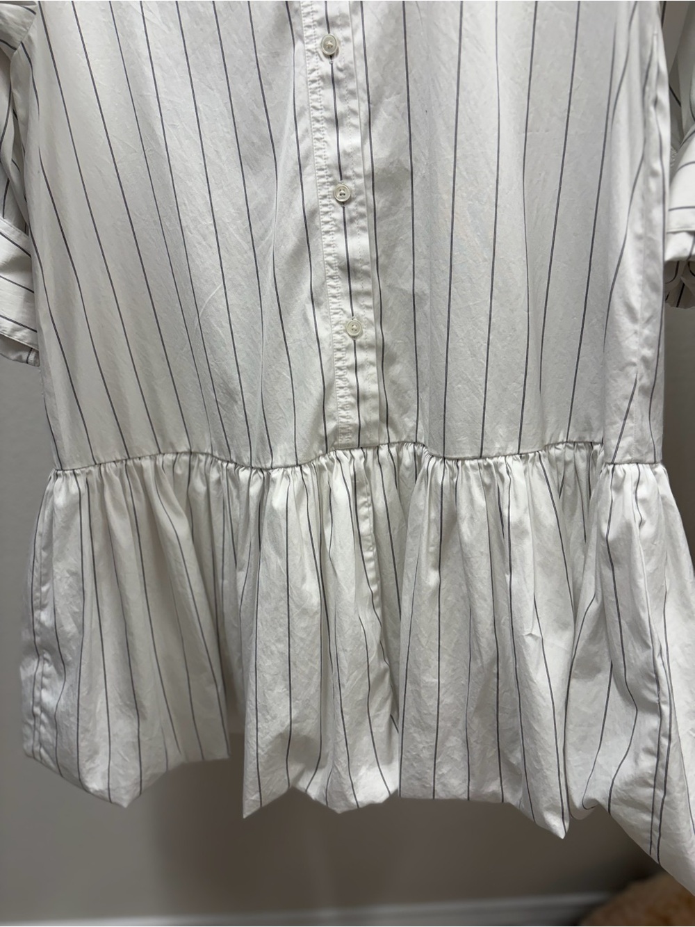 Madewell White Shirt Dress with Thin Black Pinstripes - Picture 5 of 6